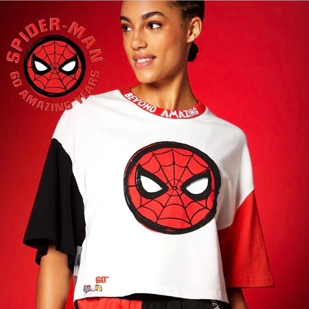NWT Spider-Man 60th Anniversary Crop Top